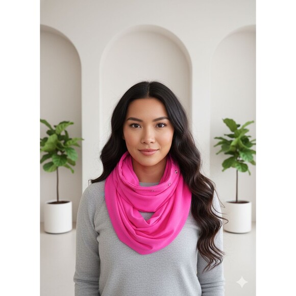 Lululemon Vinyasa Infinity Scarf Bright Pink Wrap Multi-Way Multiple Wear EUC - Picture 1 of 4